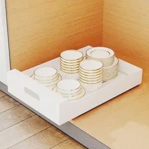 레일 선반 30cm 화이트 간편 슬라이드 받침대 수납 슬라이딩 간편 정리 꽂이 하부장 주방 건조대