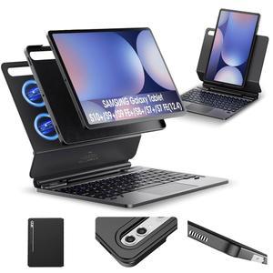 삼성 갤럭시 탭 S10+ 플러스/S9+ 플러스/S9 FE+ 플러스/S8+ 플러스/S7+ 플러스/S7 FE 케이스, 키보드 AI 키 덱스 모드 가로/세로 스탠드 12.4인치 마그네틱 탈착식 케이스 멀티터치 트랙패드용 ORDA