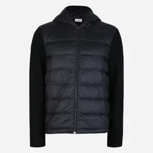 몽클레어 5F 9B00006 M1131 776 남성 로고 패딩 믹스 후드 자켓 네이비