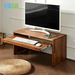 [SASA]사사가구 우드픽 멀바우 원목 컴퓨터 좌식책상 800