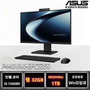 ASUS올인원 PC P440VAK-BPC5350 데스크탑 모니터 일체형 컴퓨터 피벗기능 램32G구성 1TB교체