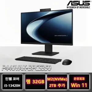 ASUS올인원 PC P440VAK-BPC5350 데스크탑 모니터 일체형 컴퓨터 피벗기능 램32G구성 2TB추가 Win11설치