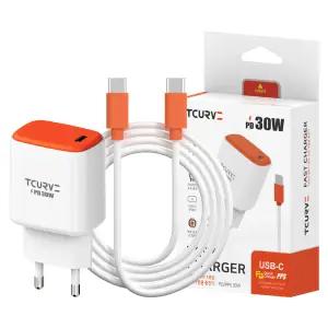 티커브 PD 30W 1포트 C타입 초고속충전기 45W 2M CtoC케이블포함