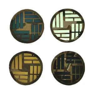 레이저컷팅 원형 건곤감리 태극기 멀티카모 패치 와펜