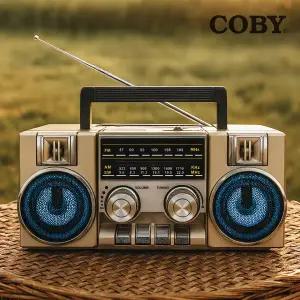COBY CRF-55B 레트로 블루투스 라디오 스피커 FM AM SW 고음질 카세트 감성