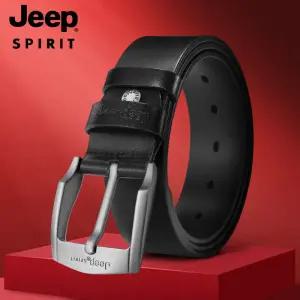 JEEP SPIRIT 남성 캐주얼 비즈니스 가죽 합금 핀 버클 벨트