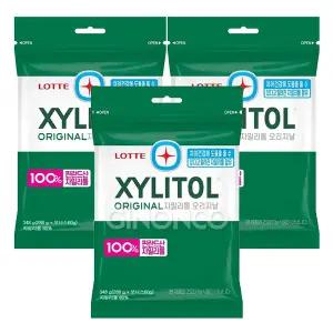롯데 자일리톨 오리지널 리필 348g 3개 탕비실 사무실 회사 껌