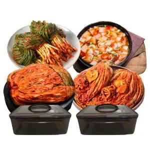 [통통]도미솔 포기4kg(통)+보쌈김치4kg(통)+나박2kg+파500g(4종,10.5kg)