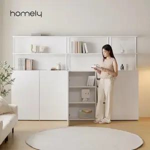 홈리 심플리 화이트 E0 엠보시트 키높은 선반 수납장 1200 +옷봉