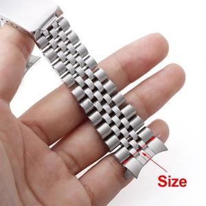 롤렉스 데이트저스트용 솔리드 스테인리스 스틸 스트랩, 커브 엔드 메탈 시계 밴드, 스포츠 손목 비즈니스