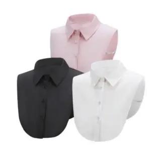 셔츠 페이크 카라 넥케이프 여성 이너 무지 심플 (WFJZD8U)