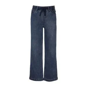 [롯데백화점]뱅뱅 여성 밴드 크롭 기모 와이드 스판 청바지 (NQL763)