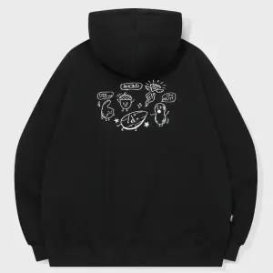 다이아몬드 자수 후드티 블랙