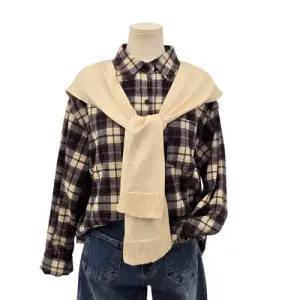 [롯데백화점]스튜디오화이트 체크 숄 남방  (MK9SEP622)