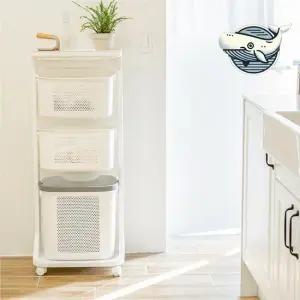 3단 스택 수납통 다용도 빨래바구니 홈 정리함 빨래 통 다용도바구니 분리수거 플라스틱바구니