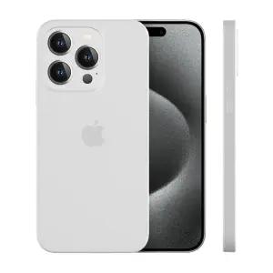 제트스킨 지문방지 나노슬림 생폰 케이스 반투명 매트 무광 화이트, 아이폰15 프로