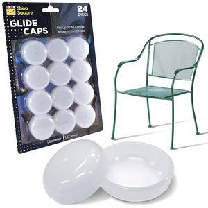 원철 파티오 가구 발 캡(24팩, 흰색) - 1.5인치 원형 플라스틱 야외 의자 다리 캡, 교체