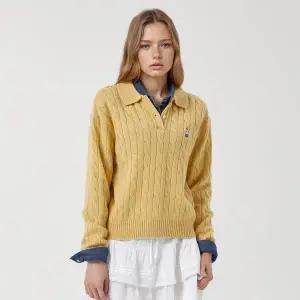 [후아유](마산점)Steve Cable Button Collar Pullover WHKAF4931F