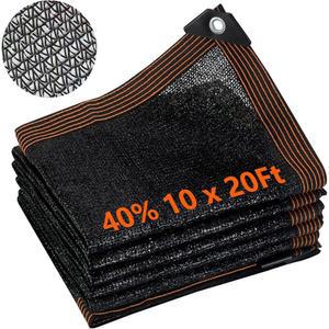 40% 그늘 천 10 x 20피트 정원 커버와 강화 그로밋이 포함된 내구성 있는 햇빛 그늘망 열 보호 채소 식물 캐노피 파티오 온실 닭장 현관