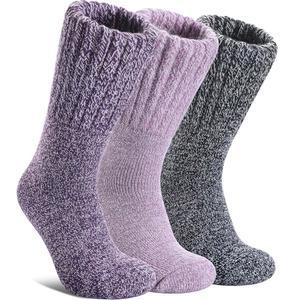 여성용 도스코니 부츠 양말 메리노 울 하이킹 겨울 따뜻하고 초두꺼운 보온 포근한 니트 크루