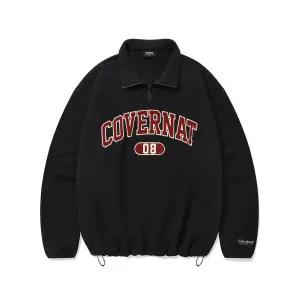 커버낫 COVERNAT 아치 로고 플리스 하프 집업 맨투맨 블랙