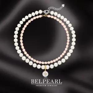 벨펄 약 7.5 ∼ 6mm 리얼 담수진주 메이나 목걸이 세트(총 3종)