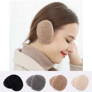 겨울 따뜻한 남녀공용 양털 똑딱이 귀마개 귀도리 귀마개 겨울 털 방한