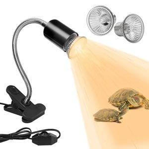 50W UVA UVB 파충류 히트 램프 거북이 도마뱀 뱀 비어드 드래곤 양서류용 시뮬레이션 햇빛 디밍 가능 히팅