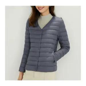 마른 여성용 오리털 경량 패딩(네이비)