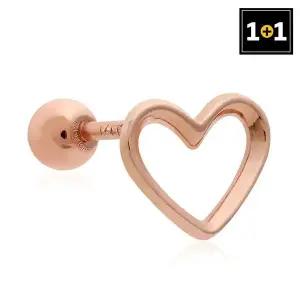 [콩심팥심]14K 골드필드 라인 하트 피어싱 (한쪽판매) 1+1