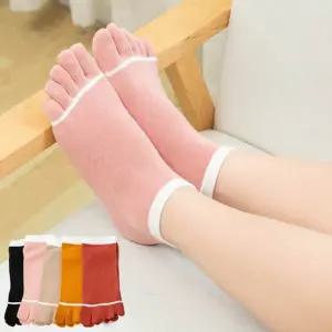 여성 데일리 편한 사계절 화이트줄 컬러 발가락 양말