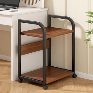 프린터 본체 수납장 사무실 2단 바퀴달린 선반 블랙 데스크탑 복합기 오 책상옆 거치대