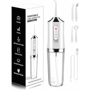 여행용 홈 브레이스를 위한 3가지 모드 4 제트 충전식 IPX7 방수 기능을 갖춘 워터 플로저 무선 청소기 치과용 치실 흰색