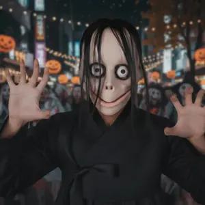 모모귀신 가면 할로윈 코스프레 마스크 코스튬 무서운얼굴 귀신 분장 데이 쓸모없는 가면 분장 처녀 선물