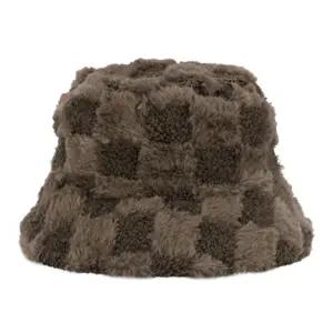 벙거지 퍼 버킷햇 체크 겨울 방한모자 SDJH148여성예쁜 여자 양털 코디 커플 뜨개 트위드