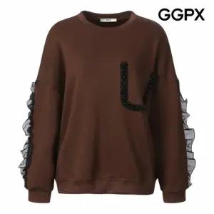 [GGPX] 비즈 페이크 포켓 프릴 맨투맨 티셔츠 (GP9TS041F)