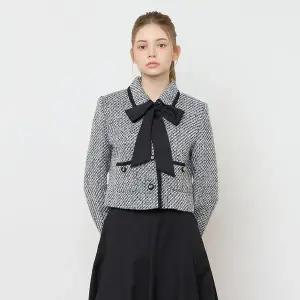 [케네스레이디](광주신세계)배색 포인트 리본타이 트위드 자켓 EGJKOK9600