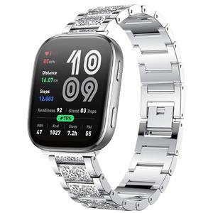 Amazfit bip 6 밴드, 램쇼 20mm, 22mm 퀵 릴리스 여성 주얼리 블링 다이아몬드 메탈 드레시 스트랩 조절 가능 교체 액세서리 스포츠 액티브 2 스퀘어 스마트워치와 호환