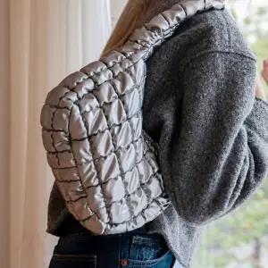 901M 패딩 퀼팅백 여성반달크로스백