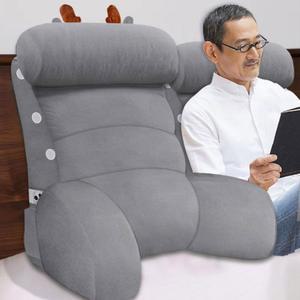 등쿠션 삼각 좌식 소형 베개 침대베개 회색 받침대 롱베개