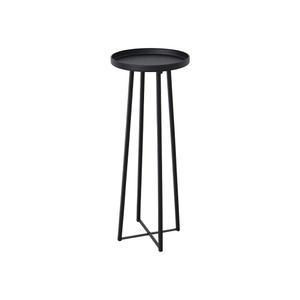 원형 미니테이블 폭좁은 철제 높은형 사이드 블랙 탁자