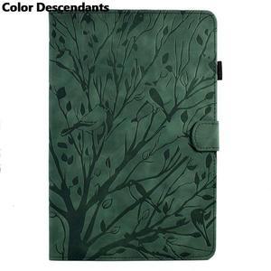 삼성 탭 A8 태블릿 케이스 10 5 인치 엠보싱 트리 북 지갑 스탠드 커버 Funda 갤럭시 탭 A8 10.5 SM-X200 X