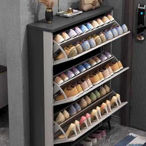 슬림 신발장 문에 좁은 원룸 공간절약 현관 3단