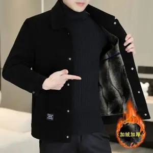 EAMT 남자 겨울 자켓 재킷 상의 추동 쇼트 숏 모직 코트 캐주얼 기모 블랙 YJ4