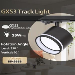 트랙 조명 GX53 LED 스팟 실내 장식 천장 램프 85 265V 가정용 레일 주방 거실 침실 스포트라이트