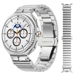 갤럭시 워치 8 클래식 46mm 메탈 스트랩, 호환 스테인리스 스틸 밴드