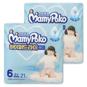 마미포코 하이퍼드라이 팬티 기저귀 6단계 팬티형 점보형 여아용 42매