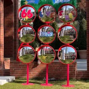 스탠드 거울 야외 원형 사각지대 직경 돔반사경 기둥 대형 조절식 3단