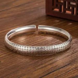 ONM 뱅글 S999 라운드 반야심경 은팔찌 빈티지 불