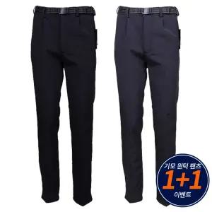 클래식 겨울용 파워 기모 원턱 팬츠 아웃도어 밴딩 기모바지 겨울바지 원턱 스판 일자바지 팬츠 남자